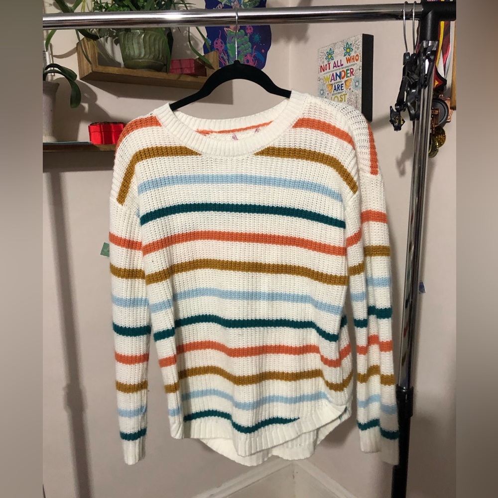 Multi color striped sweater top